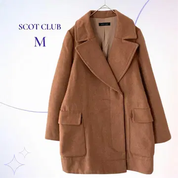 스콧 클럽 / 체스터 코트 더블 브레스트 히요쿠 시타테 미들 기장 브라운