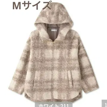 [택 포함 새상품] tal. by yumi. 아이보리 체크 후드 자켓 M