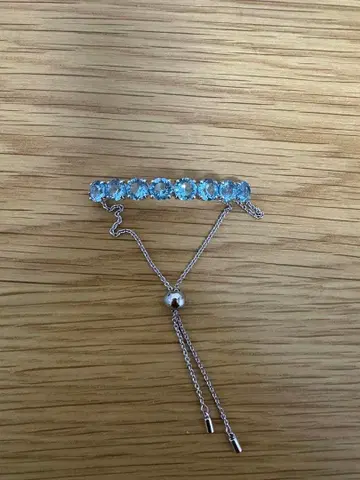 최종 가격! 스와로브스키 파란색 스톤 실버 팔찌