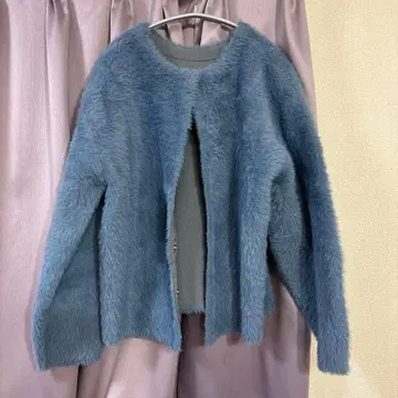 새상품 택 포함 PLST 페더 얀 2wAY 가디건 블루