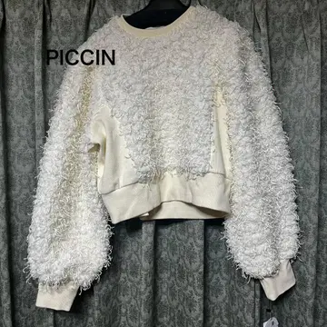 PICCIN 화이트 모케모케 풀오버