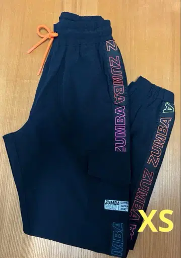 ZUMBA 줌바웨어 조거 팬츠 블랙 컬러풀 로고 XS 정품