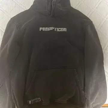 PANOPTICON 블랙 후드 부착 후드티