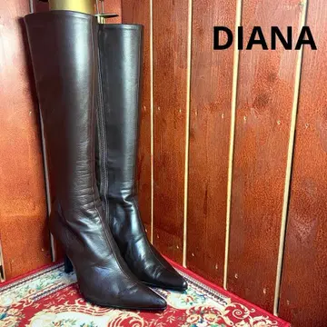 DIANA 사이드 지퍼 롱 부츠 브라운 23.5cm