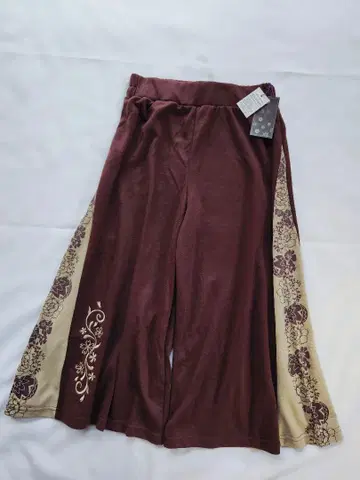 [새상품] 미야비유이 와이드 팬츠 일본풍 패턴 꽃무늬 자수