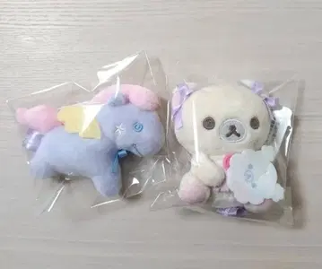 새상품 리락쿠마 하늘 빙글솜사탕 코리락쿠마 손바닥 봉제 인형 2개