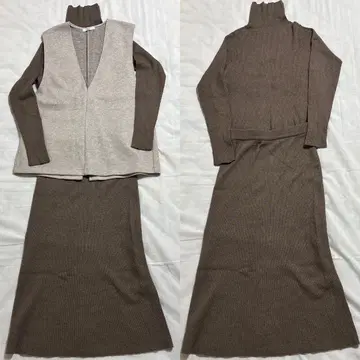 브라운 셋업 터틀넥