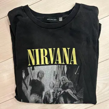 NIRVANA 그래픽 T셔츠 오버 사이즈 블랙