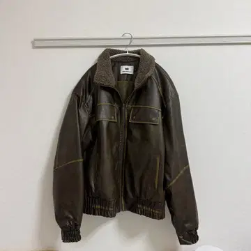 EZEK PROJECT 브라운 가죽 자켓