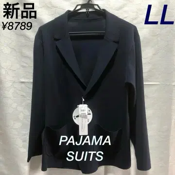 AOKI [ 파자마 수트 ] 총침 경량 니트 라펠 부착 자켓 네이비 LL