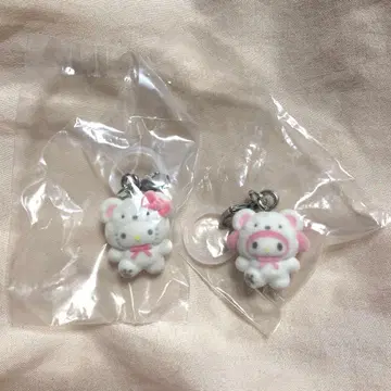 산리오 포근포근 스노우 마커 액세서리 키티 마이멜로디 2개 세트