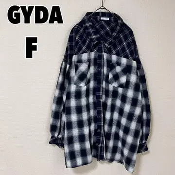 GYDA 제이다 체크 믹스 빅 셔츠