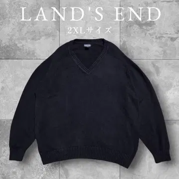 Lands' End 드리프터 니트 코튼 2XL USA제 네이비