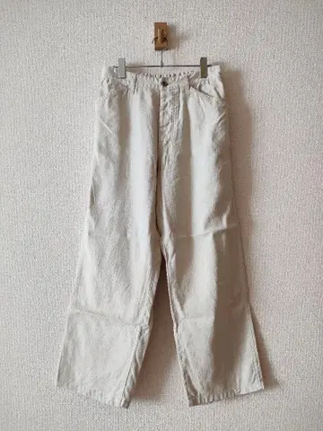 02231-0004 린넨코튼 화이트 피그먼트 페인터 팬츠