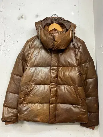 glamb 램 가죽 다운 자켓 브라운 2