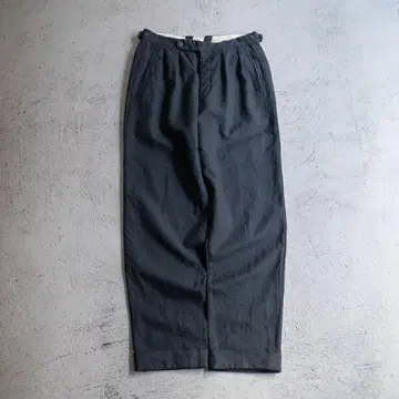 70s 유로? 직조 스트라이프 투 턱 울 와이드 슬랙스