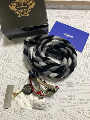 새상품 보관품 오로비안코 웨빙 벨트 그레이/네이비