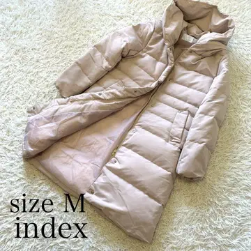 인덱스 다운 코트 아우터 롱다운 M 핑크 베이지