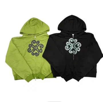 Deaile 지퍼 후드티 그린 S 사이즈