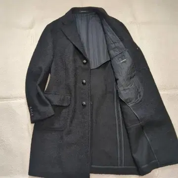 딸리아또레 체스터 코트 싸개 버튼 레어 사이즈 54 블랙
