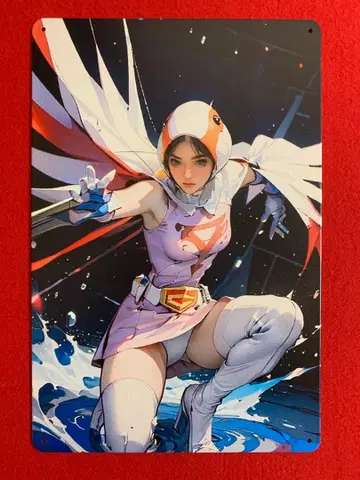 갓차맨 레이디 포스터 금속제 30X20cm 미사용 새상품