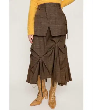 LAYERED TUCK RIBBON SK 레이어드 턱 리본 스커트