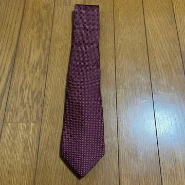 미사용 실크 100% 아오키 AOKI LES muES 보르도 x 도트