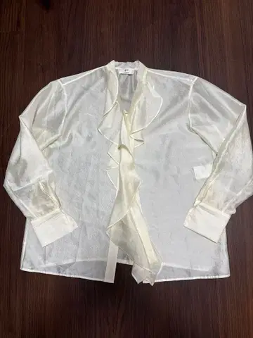 1er Arrondissement 프릴 시어 블라우스 아이보리 38