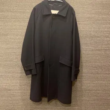 Macintosh 네이비 울 스텐카라 코트 허리 벨트 포함