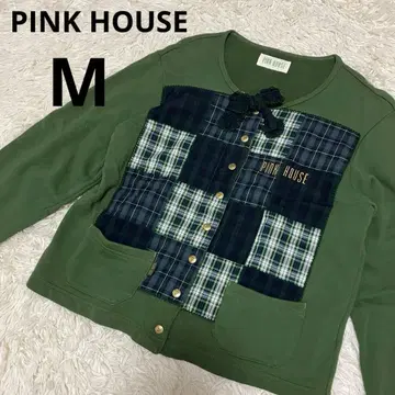 [ 레어 ] PINK HOUSE 핑크하우스 로고 자수 패치워크 가디건