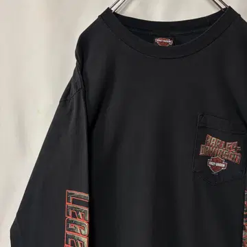 USA 할리데이비슨 롱T셔츠 프린트 로고 L 사이즈 블랙