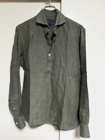 새상품급 이탈리아제 ORIAN M 린넨 카프리 셔츠 카키 오리안