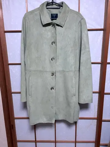 라이트 그린 스웨이드 테일러드 자켓