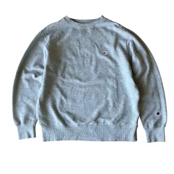챔피온 빅 사이즈 XL 맨투맨 속기모 로고 자수 무지 그레이