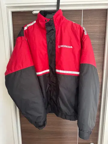 HONDA 풀 지퍼 자켓 레드/블랙