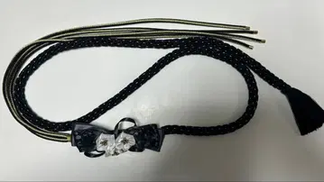 [ 새상품급 ] 이치쿠라 꽃 장식 블랙 금 허리띠