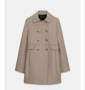 택 포함 새상품 ZARA 울 혼방 숏 기장 더블 브레스트 코드