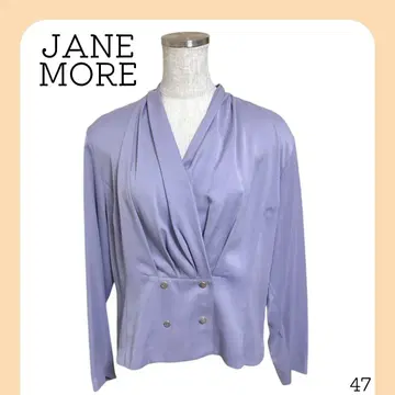 제인모어 더블 브레스트 긴팔 블라우스 퍼플 보라색