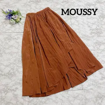 MOUSSY 마우지 브라운 랩 스타일 롱 플레어 스커트