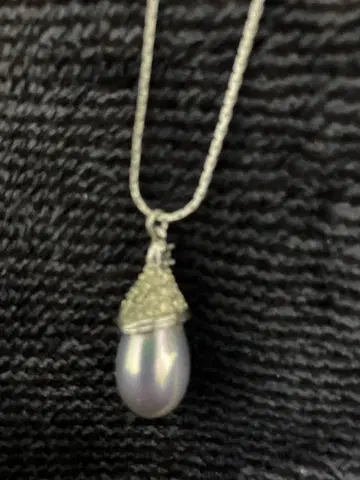 그레이 펄 실버 목걸이