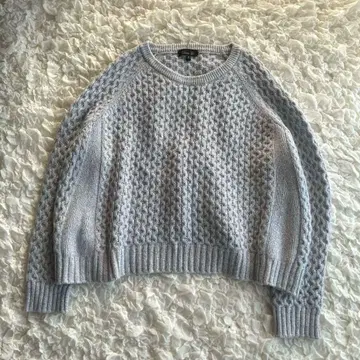 드로어 니트 스웨터 코튼 캐시미어 크루넥