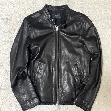 새상품급 HARE 램 가죽 노카라 싱글 라이더 자켓 M