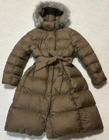 UNIQLO 라이트 웨이트 다운 코트 XL 브라운 퍼 포함 발수 사양