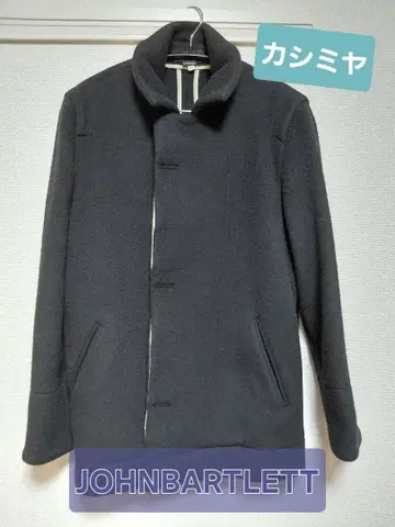100% 캐시미어 JOHN BARTLETT 블랙 코트 사이즈 42