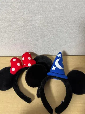 미니 & 미키 귀 머리띠 세트