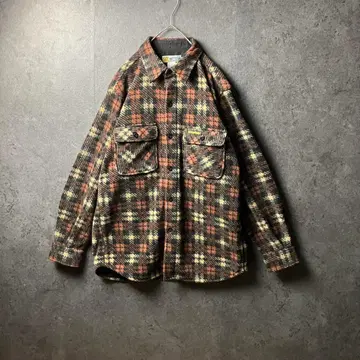 vintage 자켓 셔츠 올 패턴 웜 컬러 계열 기모 아웃도어 구제 의류