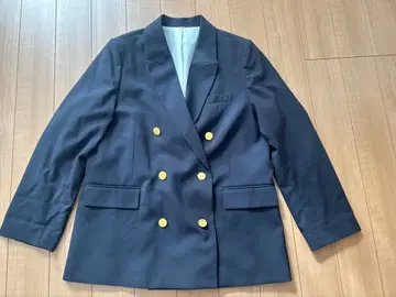 네이비 더블 브레스트 테일러드 자켓