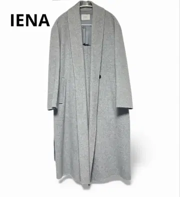 IENA 울 가운 롱 코트 그레이 사이즈 36