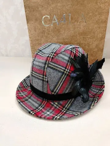 CA4LA 울 햇 체크 무늬