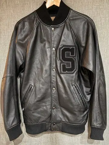 Project sr'es 올 가죽 바시티 자켓 어워드 자켓 L